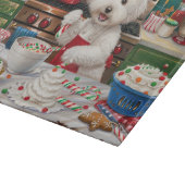 Bichon Frise Holiday Baking: Feestelijke Kerst Snijplank (Hoek)