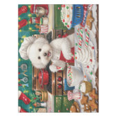 Bichon Frise Holiday Baking: Feestelijke Kerst Tafelkleed (Voorkant)
