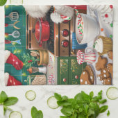 Bichon Frise Holiday Baking: Feestelijke Kerst Theedoek (Gevouwen)