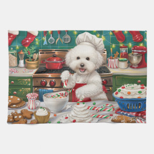 Bichon Frise Holiday Baking: Feestelijke Kerst Theedoek