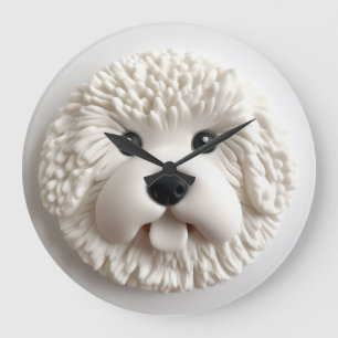 Bichon Frise Hond 3D Geïnspireerd Grote Klok