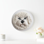 Bichon Frise Hond 3D Geïnspireerd Grote Klok (Huis)
