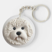 Bichon Frise Hond 3D Geïnspireerd Sleutelhanger (Achterkant)