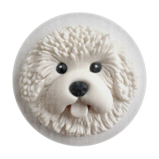 Bichon Frise Hond 3D Geïnspireerd Snijplank (Voorkant)