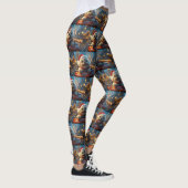Bichon Frise-hond achtbaan Kerstmis Leggings (Rechts)
