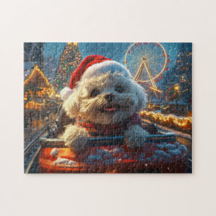 Bichon Frise Hond Achterbaan Kerstmis Legpuzzel