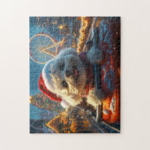 Bichon Frise Hond Achterbaan Kerstmis Legpuzzel (Verticaal)