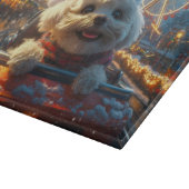 Bichon Frise Hond Achterbaan Kerstmis Snijplank (Hoek)