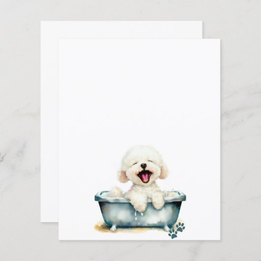 Bichon Frise Hond Blank Menu (Voorkant / Achterkant)