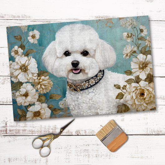 Bichon Frise Hond Decoupage Tissue Paper Tissuepapier