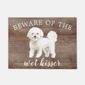 Bichon Frise Hond Gepersonaliseerde Deurmat (Voorkant)