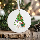 Bichon Frise Hond Gepersonaliseerde Kerstmis Keramisch Ornament