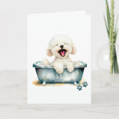 Bichon Frise Hond Gevouwen Groet Kaart (Voorkant)
