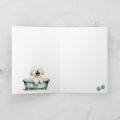 Bichon Frise Hond Gevouwen Groet Kaart (Binnen)