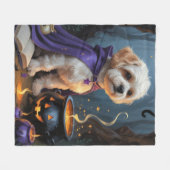 Bichon Frise Hond grillig Halloween schilderij Fleece Deken (Voorkant (Horizontaal))