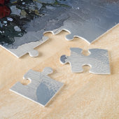 Bichon Frise Hond in Sledge Laat het Sneeuw Kerstm Legpuzzel (Zijkant)