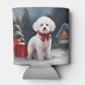 Bichon Frise Hond in Sneeuw Kerstmis Blikjeskoeler (Achterkant)