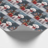 Bichon Frise Hond in Sneeuw Kerstmis Cadeaupapier (Hoek)