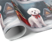 Bichon Frise Hond in Sneeuw Kerstmis Cadeaupapier (Rol Hoek)