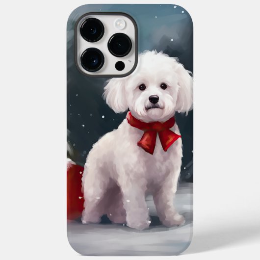Bichon Frise Hond in Sneeuw Kerstmis Case-Mate iPhone Case (Achterkant)