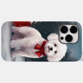 Bichon Frise Hond in Sneeuw Kerstmis Case-Mate iPhone Case (Achterkant (horizontaal))