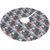 Bichon Frise Hond in Sneeuw Kerstmis Kerstboom Rok (Gekanteld)