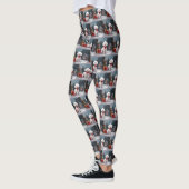 Bichon Frise Hond in Sneeuw Kerstmis Leggings (Links)