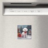 Bichon Frise Hond in Sneeuw Kerstmis Magneet (Insitu (Vaatwasser))