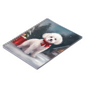 Bichon Frise Hond in Sneeuw Kerstmis Notitieboek (Linkerzijde)
