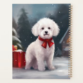 Bichon Frise Hond in Sneeuw Kerstmis Planner (Achterkant)