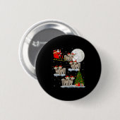 Bichon Frise Hond Kerstman Slee Flying Grappig Mag Ronde Button 5,7 Cm (Voorkant /achterkant)
