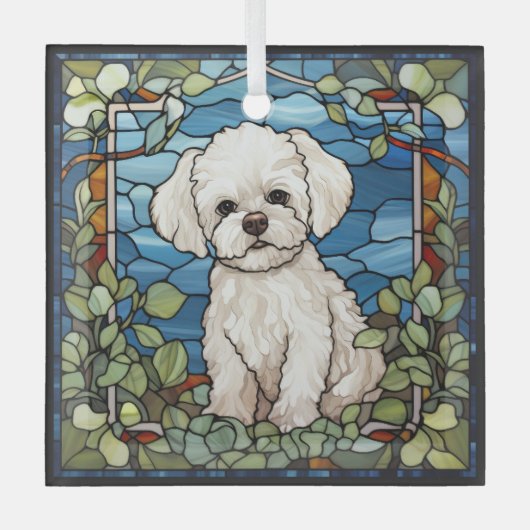 Bichon Frise Hond Kerstmis Ornament (Voorkant)