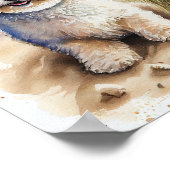 Bichon Frise Hond Kunst Schilderij Poster (Hoek)
