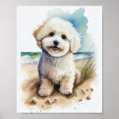 Bichon Frise Hond Kunst Schilderij Poster (Voorkant)
