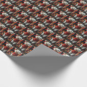 Bichon Frise Hond met kerstcadeaus open haard Cadeaupapier (Hoek)