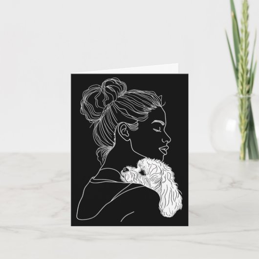 Bichon frise hond moeder hond kunst moederdag kaart (Voorkant)