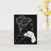 Bichon frise hond moeder hond kunst moederdag kaart (Gele Bloem)