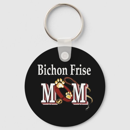 Bichon Frise Hond MOM Sleutelhanger (Voorkant)