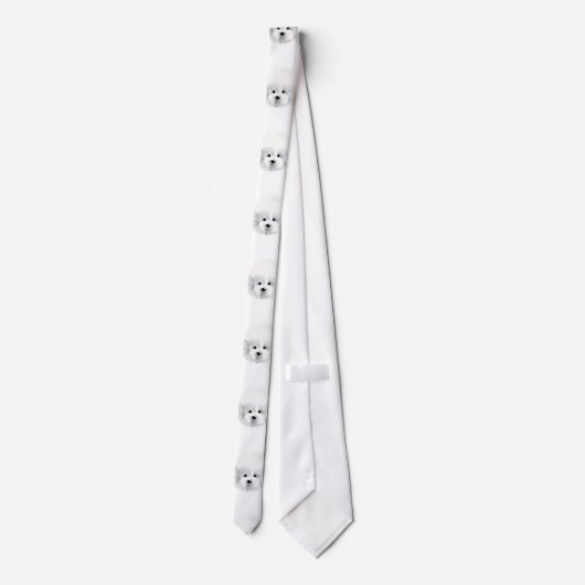 Bichon Frise hond _ patroon _ Stropdas (Achterkant)