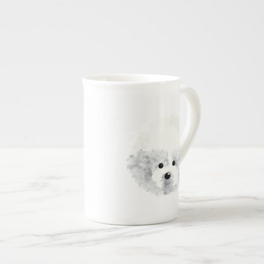 Bichon Frise hond Porselein Kop (Voorkant rechts)