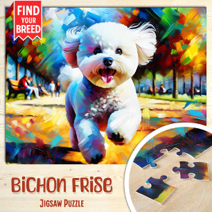 Bichon Frise Hond Portret Acryl Kunstprint Hond Legpuzzel