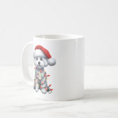 Bichon Frise Hond Puppy Kerstmis Koffiemok (Voorkant links)