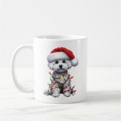 Bichon Frise Hond Puppy Kerstmis Koffiemok (Links)