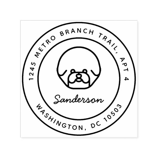 Bichon Frise Hond Retouradres Stempel Zelfinkt (Design)