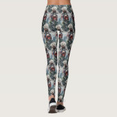 Bichon Frise Hond Rijden Motorfiets Kerstmis Leggings (Achterkant)