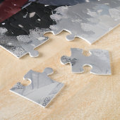 Bichon Frise Hond Rijden Motorfiets Kerstmis Legpuzzel (Zijkant)