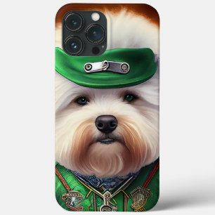 Bichon Frisé-hond rijdt op fiets St. Patrick's Day Case-Mate iPhone Case