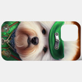 Bichon Frisé-hond rijdt op fiets St. Patrick's Day Case-Mate iPhone Case (Achterkant (horizontaal))