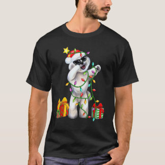 Bichon Frise Hond Sinterklaas Hoed Kerstboom Licht T-shirt