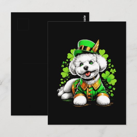 Bichon Frise Hond St Patrick's Day Briefkaart (Voorkant / Achterkant)